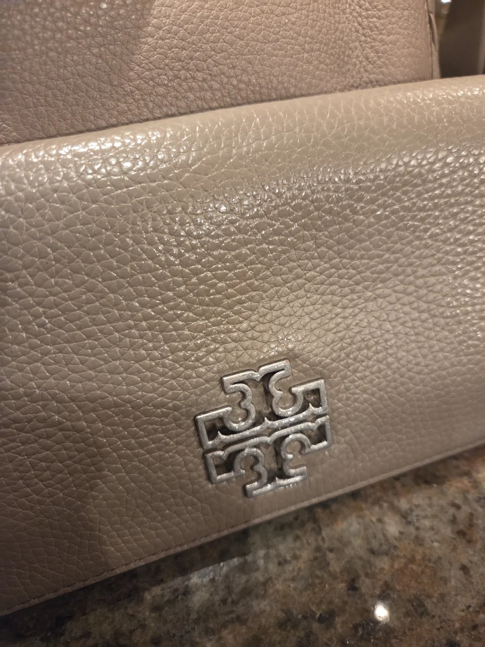 Tory Burch Pebbled Leather Crossbody and Zip Wallet - Neutral Taupe